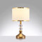 Mengjay Lampe de table avec cube en cristal, base et abat-jour en métal, pied de lampe E27, métal, abat-jour en tissu, verre cristal, 25x25x47cm (A)