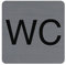 Exacompta - Réf. 67179E - 1 plaque de porte adhésive WC - Plaque murale imprimée de signalisation - Sur tous supports - Aspect aluminium brossé - Dimensions : 7,5 x 7,5 cm