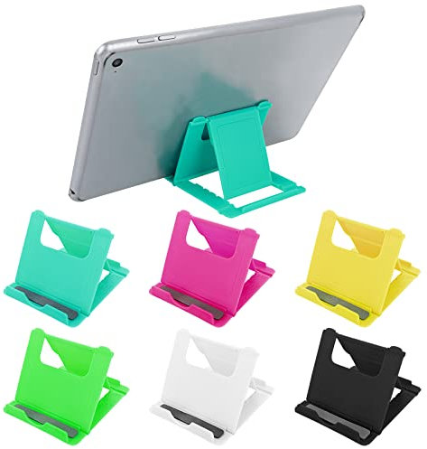 TIESOME 6 Stück Faltbarer Handy-Ständer, Multi-Winkel-Taschen-Telefonständer, tragbarer Universal-Tischständer für alle mobilen Smart-Phone-Tablet-Displays (6 Farben)