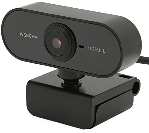 Webcam con Microfono per PC, Fotocamera per Computer USB Full Ultra HD 1080P, Videocamera Plug and Play Web Camera per Videochiamate, Conferenze, Streaming, Registrazione