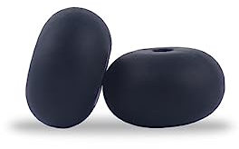 Decoendiy 100Pcs Loose Silicone Abacus Beads 15mm, Flat Round Shaped Chunky Beads, Silicone Spacer Beads, Large Hole Rubber Beads, for Adults DIY Bracelets Crafts Supplies (Black)