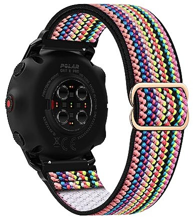 Elastisch Armband für Polar Ignite 3/2/Unite/Pacer, Dehnbar Nylon Stoff Band Herren/Damen Verstellbar Sport Ersatzarmband Kompatibel Mit Polar Uhrenarmband (O)