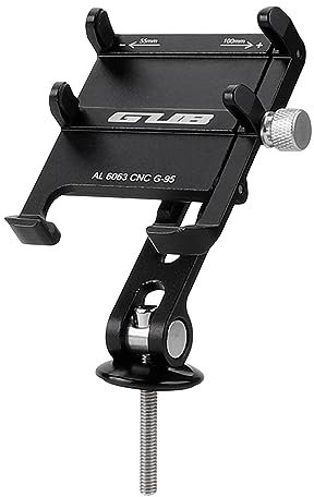 CalmGeek Aluminium Fahrrad Handyhalterung, Universal Telefonhalterung Verstellbaren für 3.7-7.2 Zoll, Handyhalter für Motorrad Mountian Bike Fahrrad (Schwarz-G95/360°-Drehfunktion)