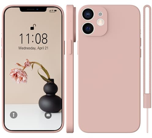 WXX iPhone 12 Hülle Silikon Case, Hanyhülle iPhone 12 Dünn Slim mit Microfiber, Kratzfeste Rundumschutz Case Hülle für iPhone 12 6.1'' 2020 Rosa