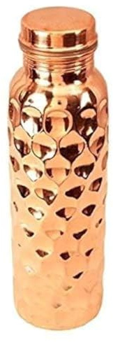 S S IMPEX Botella de agua de cobre ayurvédica natural para agua potable saludable, 900 ml (diamante)