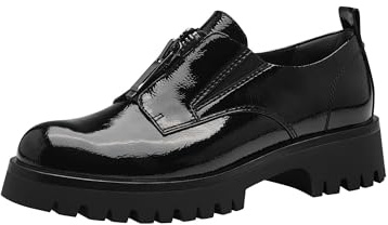 Tamaris Damen Slipper Vegan; Black PATENT, EU 40