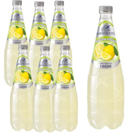 San Benedetto, Bibita Analcolica Gassata al Limone Zero, 6x750 ml, Senza Zuccheri Aggiunti e Senza Calorie, Rinfrescante e Leggera