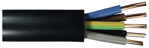 NYY J 5x4 mm² 5x6 mm² Erdkabel Starkstromkabel Kabel 1-15m (NYY-J 5 x 6,0mm² / 15 Mtr.)