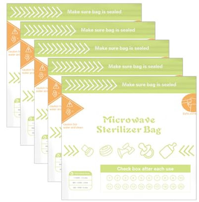 RUDFUZ 2 Pack Microondas Biberón Esterilizador Bolsas de Viaje Limpiador de Biberones Microondas Esterilizador Bolsa de Accesorios de Viaje