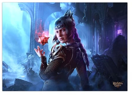 Displate Offiziell Dungeons and Dragons MetallPoster Magnetische Befestigung Inklusive Lizenziert Bilder Hochwertiges Poster Baldur's Gate III Key Arts Shadowheart 45 cm x 32 cm