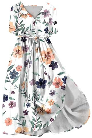 Robe Femme Chic Et Elegant, Robe Blanche Sexy De Cérémonie pour Femme Ronde Vetement Ete Robe Rose Poudré Femme De Soirée Dentelle Mariage Ete Bohème (1-Rose,M)