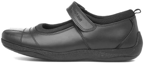 Hush Puppies Clara Girls Black Leather School Shoe - Size 3 UK - Black