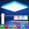 RDGOOD 24W RGB LED Deckenleuchte Dimmbar mit Fernbedienung, 2400LM Deckenlampe Dimmbar 3000K-6500K, RGB Farbwechsel Seitebeleuchtung für Wohnzimmer Schlafzimmer Kinderzimmer Küche Keller 32x32x2,5cm