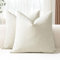 JOTOM 2er Set Chenille Kissenbezüge, Dekorative Weich Einfarbig Wurf Kissenbezug Moderne Kissenhüllen Sofakissen Dekokissen Zierkissenbezug für Wohnzimmer Schlafzimmer Deko (60x60cm, Creme Weiß)