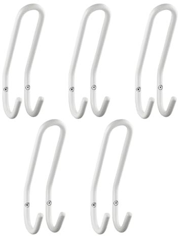 SOTECH 5 Stück Garderobenhaken FARA 192 x 51 mm Stahl Weiß Kleiderhaken Wandgarderobe Jackenhaken Aufhänger