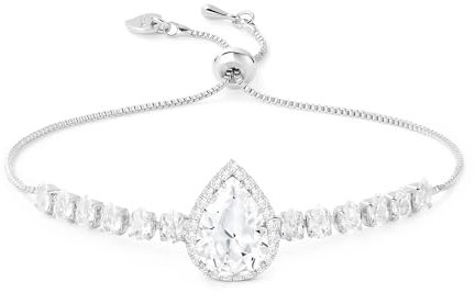 Linawe Armband Damen Silber Tennisarmband Schmuck, Armbänder Armreif Edelstein Diamant Armband Set, Brautschmuck Trauzeugin Armband Jewelry, Damenarmband Armkette Bracelet