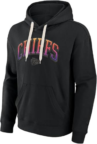 Kansas City Chiefs NFL Hoodie Kapuzenpullover Sweatshirt Gradient Fleece (DE/NL/SE/PL, Alphanumerisch, M, Regular, Regular, Schwarz)