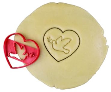 3DKOUPE - Emporte-pièce Coeur - Motif Colombe - Couleur au choix - Conçu et fabriqué en France