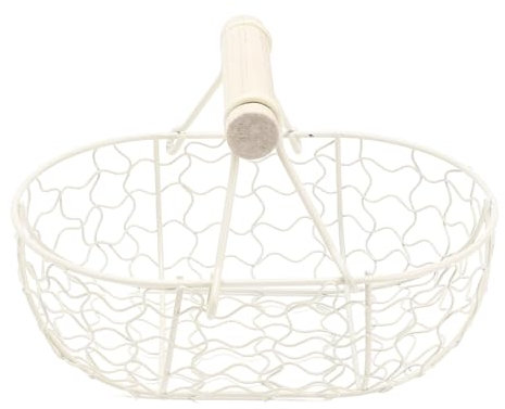 Wire Bread Basket Metal Wire Bread Basket Vintage Style Storage Basket with Handles for Kitchen Farmhouse Beige