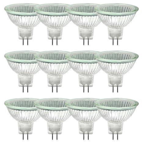 WinDerMo MR16 Halogenleuchtmittel, 12V 20W GU5.3 Halogenlampen Dimmbar, 12 Stück, MR16 Halogenstrahler 2700K Warmweiß, 280LM Halogen Reflektor Deckenglühbirnen