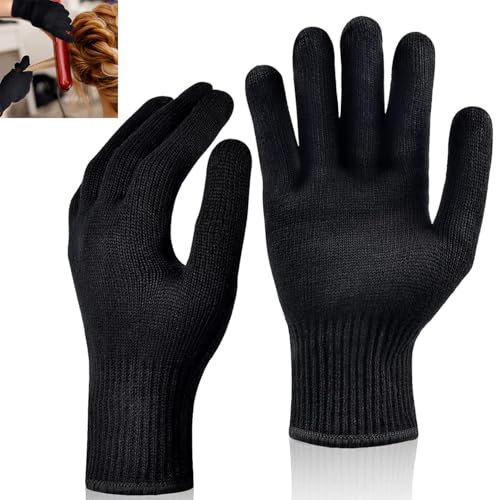 Sztqqing 2 Stück Professionelle Hitzebeständige Handschuhe Hitzeschutzhandschuhe für Lockenstab Hitzeschutz Handschuh Hitzehandschuh Dehnbar und Passend für Haarstyling Lockenstäbe Usw Anti Dauerwell
