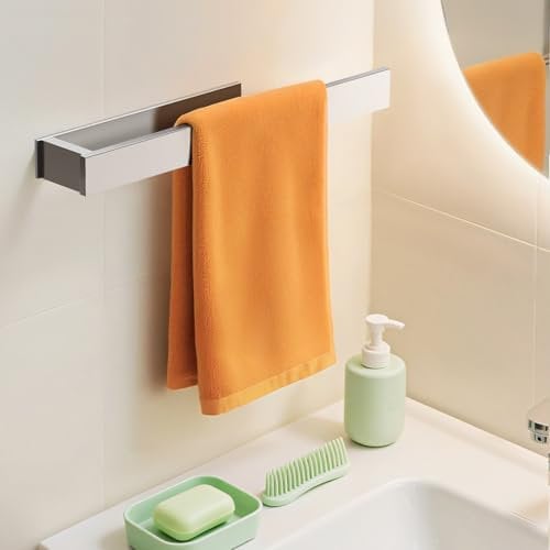 AIKER Handtuchhalter Ohne Bohren,Toilettenpapierhalter Neues Verbessertes Verdicktes Kräftiges Handtuchhalter-Set Aus Edelstahl SUS304,Kein Bohren Erforderlich (Silber-40cm)