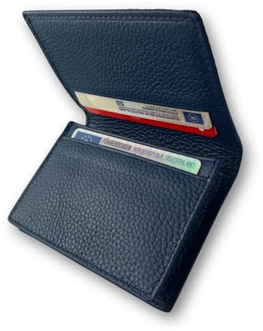FOMAX Echtleder Kartenetui für 20 EC Karten und Geldscheine, Damen und Herren Visitenkarten Etui, kompaktes Design, 100% Leder Geldbörse