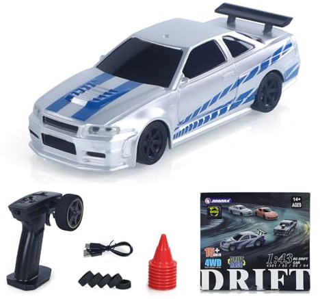 wheelfun 1:43 RC Drift Auto 4WD Hochgeschwindigkeits-Rennfahrzeuge 4304A 2,4 GHz RTR Mini-Auto Modell Radio Batterie Lichter Gyroskop