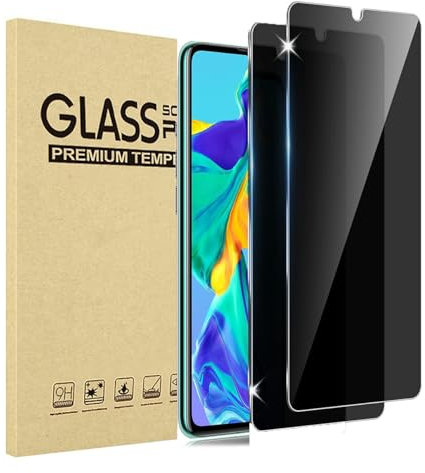 JMDZDL Schutzfolie für Huawei P30 Sichtschutz, [2 Stück] Privatsphäre Schutzglasfolie für P30 Privacy Displayschutzfolie 9H Härte Anti-Spy Gehärtetes Glas Anti-Spähen Blickschutzfolie