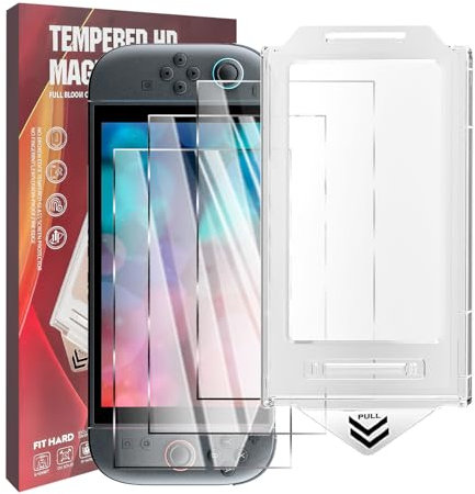 Tyasoleil 3 Pack Film de Verre Trempé Compatible avec Nintendo Switch 2, Anti-Rayures, Facile à Installer avec Alignement Automatique Sans Bulles, Sensibilité Tactile et Ultra-Transparent