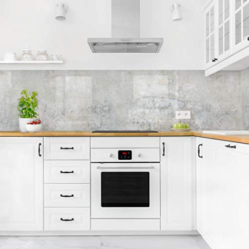 micasia Küchenrückwand selbstklebend Steinoptik ohne Bohren fugenlos - Made in Germany - Beton Industrial matt Paneel grau Küche Herd Spritzschutz 1199 (200x50cm)