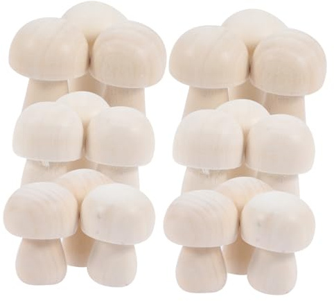 Holzpilz für Kinder 30 Stück Unbemalt Holzdeko Halloween Geschenkideen | Beige, Holz, für Spielen und Malen, Fein für Fingerbewegungen, Fördert Kreativität