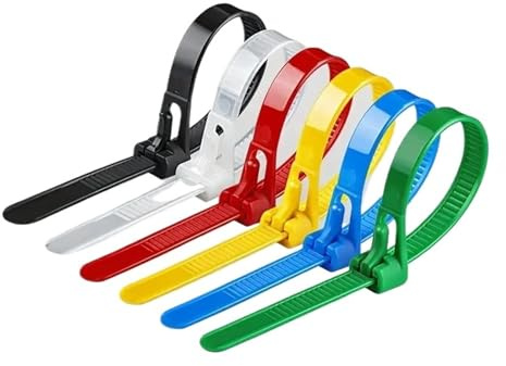kabelbinder Wiederverwendbare Kabelbinder, Kabelverschlussschlaufe, Nylonbinder, abnehmbar(Gold)