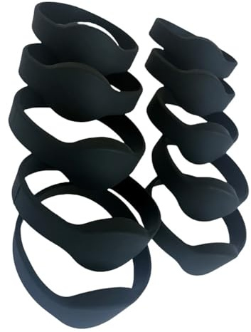 JYJRFID Klassisches 1K RFID-Silikon-Armband, 13,56 MHz, wasserdicht, NFC-Silikon-Armband, Schwarz 10