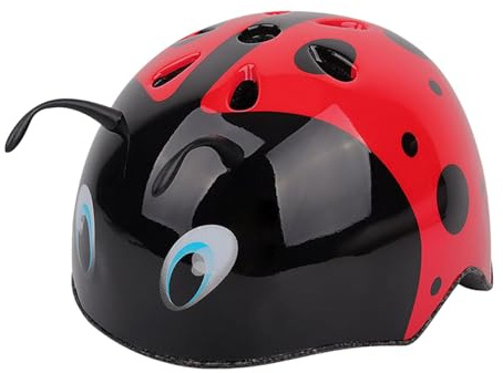 3D Ladybug Fahrradhelm Kinder Tragbarer Rennradhelm für Kinder Reiten S Rot Schwarz