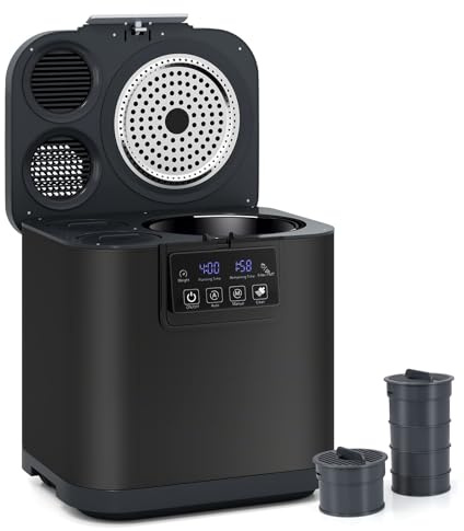 GiantexUK 4L Kitchen Electric Composter, Smart Automatic Countertop Compost Bin with Auto-Cleaning Mode, Carbon Filters & LED Display, Indoor Outdoor Odorless Food Waste Compost Machine | with Auto-Cleaning Mode, Carbon Filters & LED Display, Indoor Outdoor Smart Odorless Food Waste Compost Machine
