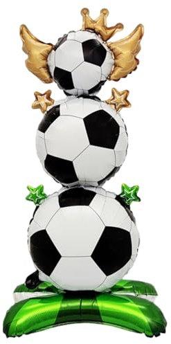 DazzJoy Fussball Luftballon Stehend, Fußball Deko Geburtstag Folienballon Stehend, XXL Fußball Luftballons, Fussball Deko Geburtstag Kinder Ballons für Sportveranstaltungen, Weltmeisterschaft 2026