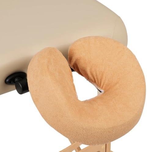 HABYS Frottee-Bezug für Kopfstütze | Für klappbare Massageliegen | Elastischer Gummizug | 180 g/m² | Beige
