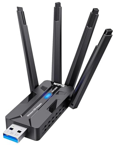 DragoBud AX1800Mbps WiFi 6 USB Adapter for Desktop PC/Laptop – 8dBi Antenna