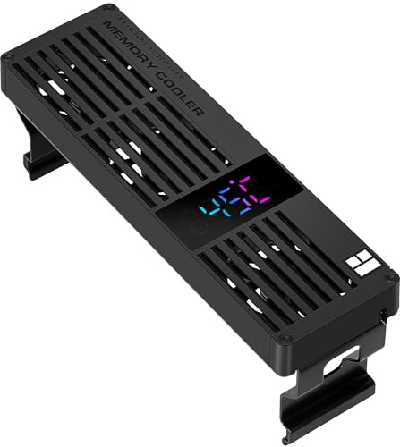 Thermalright MC-3 Digital Memory RAM Cooler, ARGB Display | Triple 40mm PWM Fans, for DDR/DDR2/DDR3/DDR4/DDR5, Black