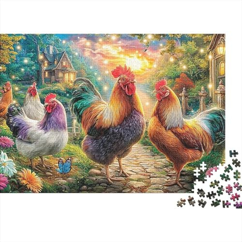 Fairy Tale Chickens Puzzles 1000 Teile für Erwachsene Puzzles für Erwachsene Wald-Fuchs 1000-teiliges Puzzle Lehrspiel Schöne Dekorationspuzzle 100% recvcled Karton 38x26cm/1000 STK.