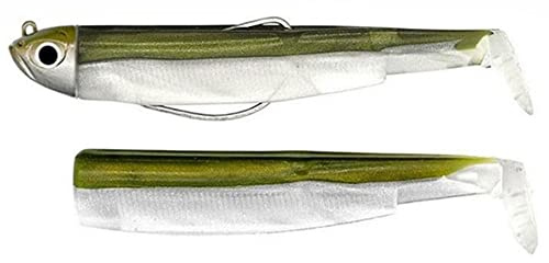 Black Minnow Fish Lures – Combo BM120, Soft Vinyl Lure for Spin Fishing for Bass and Other Species - 1 Head + 2 Bodies + 1 No. 3 Hook