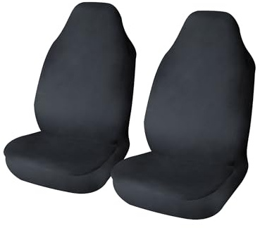 Sakura SS5368 Car Front Seat Protectors - 1 Pair of Heavy Duty Waterproof Covers in Black - Universal Easy Fit