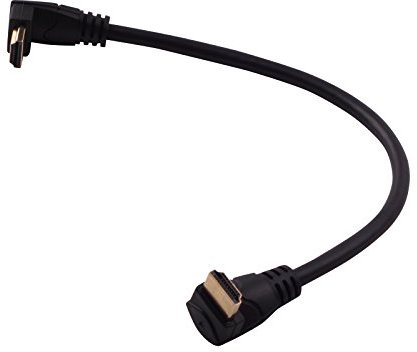 LARRITS Câble HDMI 2.0 de 30 cm (HDMI A mâle à HDMI A mâle) avec coude incliné à 90 degrés à 270 degrés, Support 4K * 2K 60HZ pour Lecteur de DVD Blu-Ray, projecteur HDTV