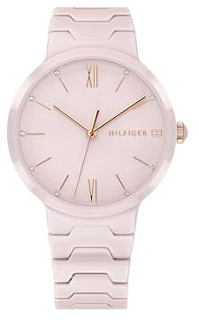 Tommy Hilfiger Analog Quarzuhr für Damen mit Roségoldfarbenes Keramikband - 1781957