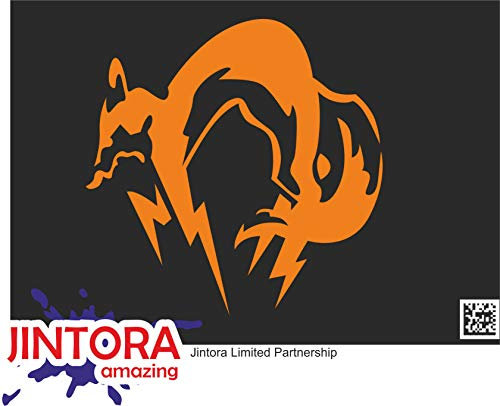 JINTORA - Autoaufkleber Tuning - Auto Aufkleber - Fox Hound - 99x99 mm -JDM/Die Cut - Bus - Fenster - Heckscheibe - Camper - wetterfest Outdoor Sticker Auto Deko LKW Tuning Selbstklebend - orange