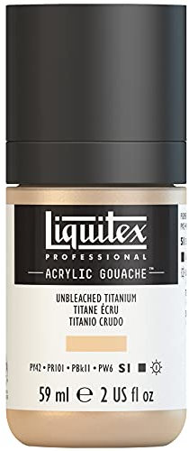 Liquitex 2059434 Professional Acryl Gouache - Ungebleichtes Titan , 59ml Flasche, matt - Acrylfarbe mit Gouache Eigenschaften, Hochdeckend, Wasserfest & Lichtecht