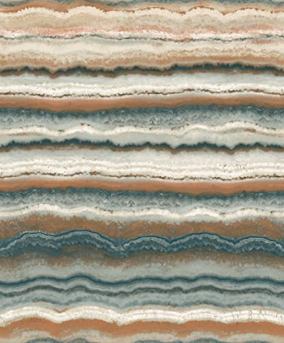 Arthouse Jade Mineral Wallpaper - Layered Rock Design - Stunning Metallic Foil & Gloss Finish - with Green Red Brown Natural Colourways - Organic & Understated Luxurious Effect 903907