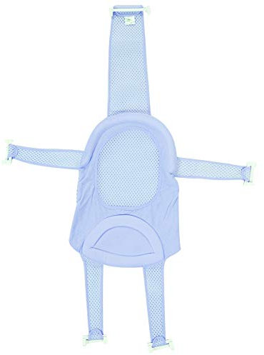 Alfombrilla de cojín para cochecito de bebé, Soporte de red Bañera de ducha Sling Malla de baño Cuna de baño Anillos para bañera Recién nacido Ducha Pad(Azul claro)