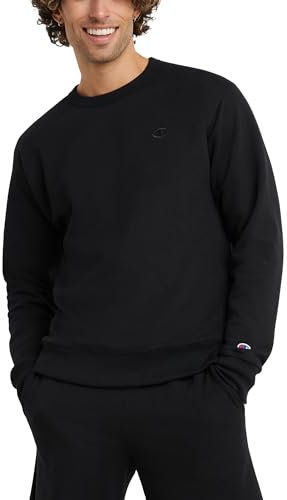 Champion Powerblend Fleece Crew Felpa, Nero, XS Uomo